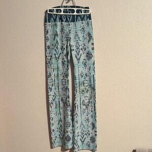 Patterned Blue and White Flared bottom Pants